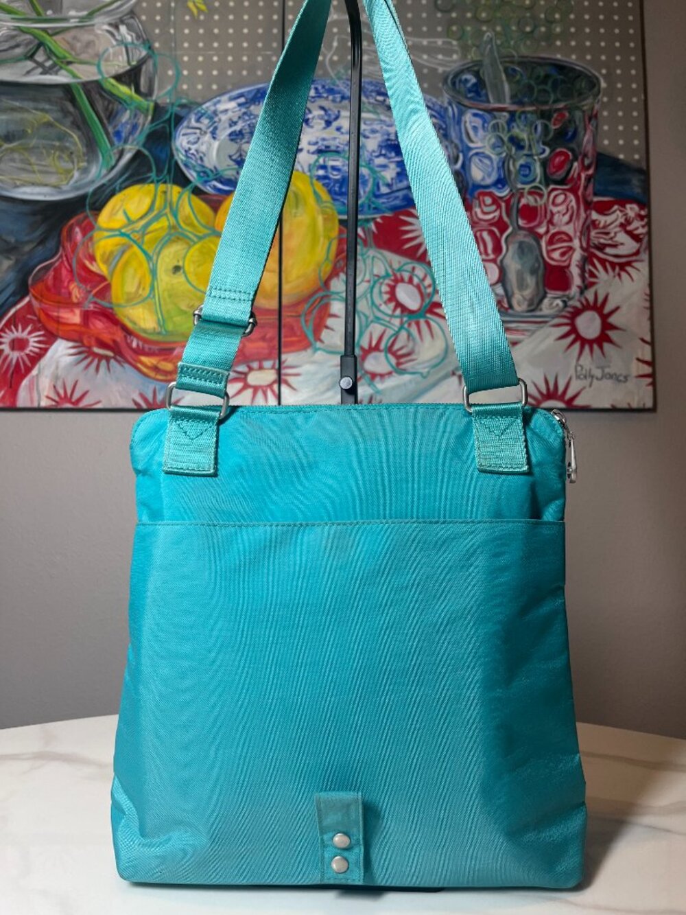 Baggallini Teal Nylon Convertible Shoulder Crossbody Bag - Picture 4 of 13
